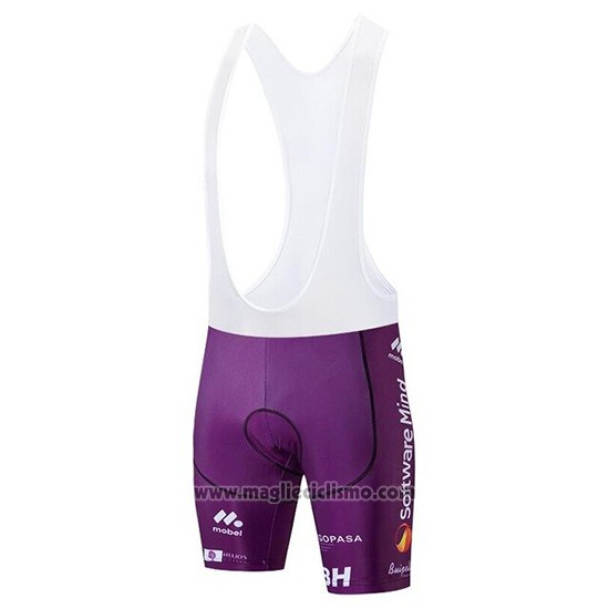 2019 Abbigliamento Ciclismo Burgos BH Viola Rosso Manica Corta e Salopette